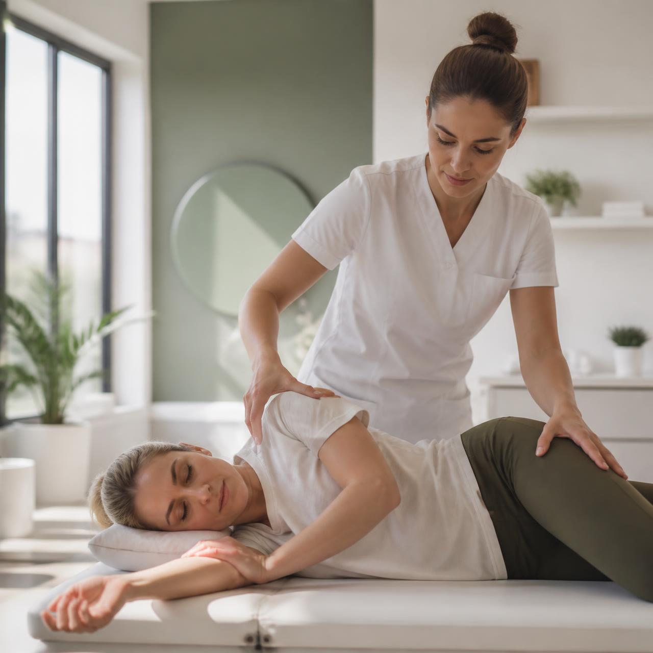 Physiotherapist guiding rehabilitation exercise